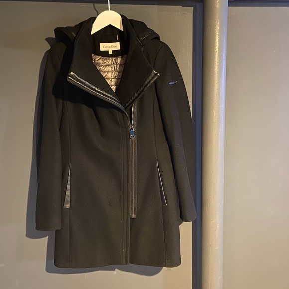 Calvin Klein Wool Zip Up Coat - Picture 4 of 15